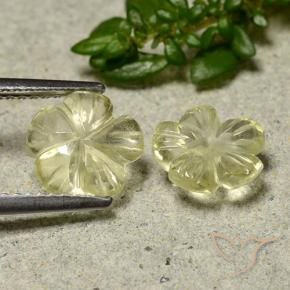 Gemme di Quarzo Giallo crema pallido naturale da 2.39 ct, Taglio a fiore, Trasparente