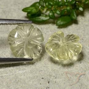 Gemme di Quarzo Giallo medio naturale da 3.24 ct, Taglio a fiore, Trasparente