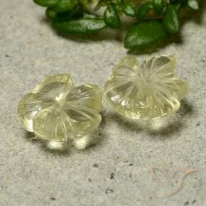 Gemme di Quarzo Giallo medio naturale da 2.00 ct, Taglio a fiore, Trasparente