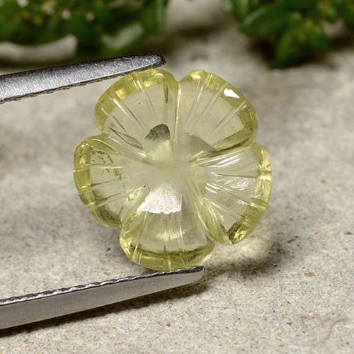 2.25ct Naturale Giallo medio Quarzo, Taglio a fiore, Trasparente