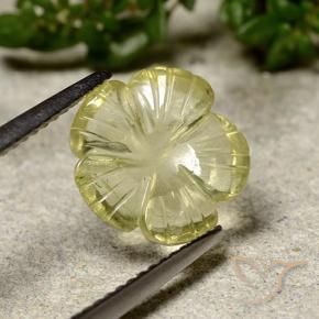 Quarzo Giallo medio naturale da 2.25 ct, Taglio a fiore, Trasparente