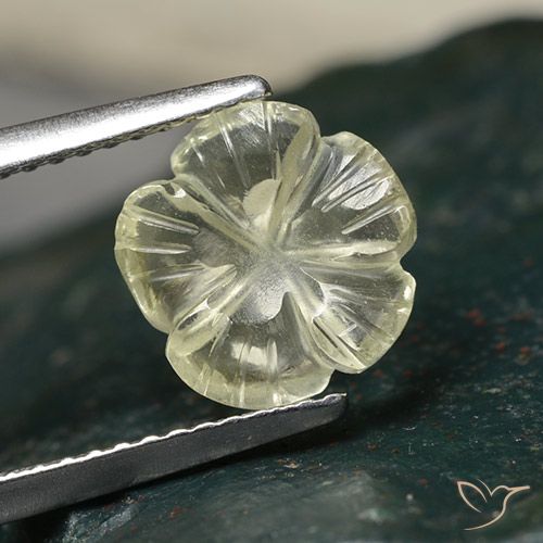 1.83ct Naturale Giallo chiaro Quarzo, Taglio a fiore, Trasparente