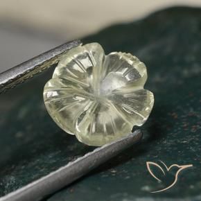 Quarzo Giallo chiaro naturale da 1.83 ct, Taglio a fiore, Trasparente
