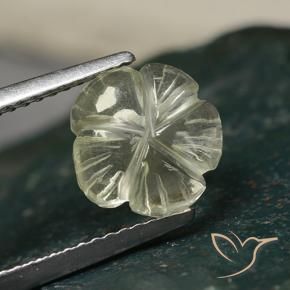 Quarzo Giallo chiaro naturale da 1.83 ct, Taglio a fiore, Trasparente