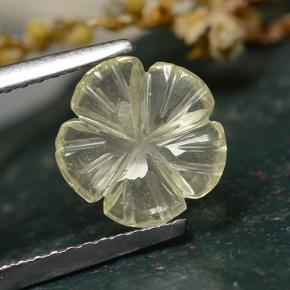 Quarzo naturale giallo da 0,96 ct, taglio fiore, trasparente