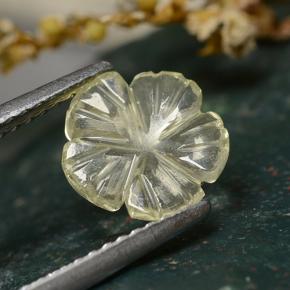 Quarzo naturale giallo da 0,96 ct, taglio fiore, trasparente
