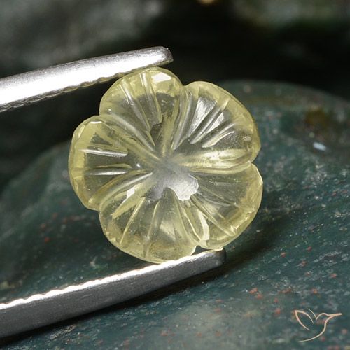 2.43ct Naturale Giallo crema pallido Quarzo, Taglio a fiore, Trasparente