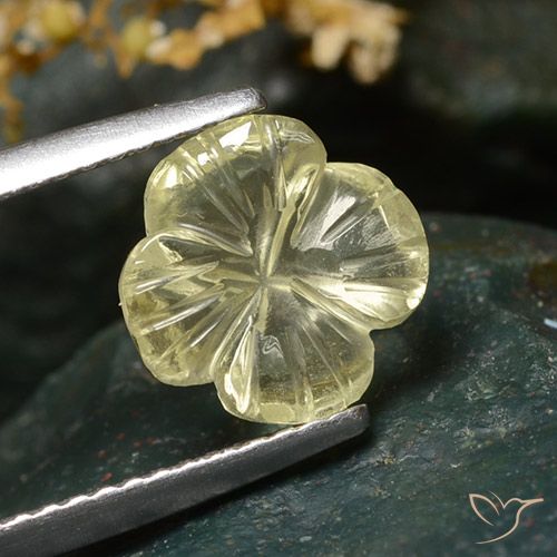 2.02ct Naturale Giallo medio Quarzo, Taglio a fiore, Trasparente
