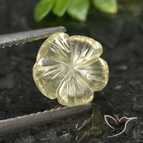Quarzo Giallo pallido naturale da 1.90 ct, Taglio a fiore, Trasparente