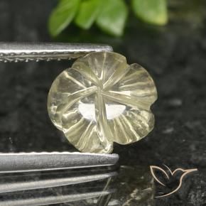 Quarzo Giallo pallido naturale da 1.90 ct, Taglio a fiore, Trasparente