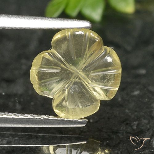 1.66ct Naturale Giallo medio Quarzo, Taglio a fiore, Trasparente