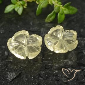 Gemme di Quarzo Giallo medio naturale da 2.32 ct, Taglio a fiore, Trasparente