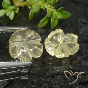 Gemme di Quarzo Giallo medio naturale da 2.32 ct, Taglio a fiore, Trasparente