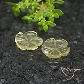 Gemme di Quarzo Giallo crema pallido naturale da 3.50 ct, Taglio a fiore, Trasparente