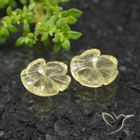 Gemme di Quarzo Giallo crema pallido naturale da 6.13 ct, Taglio a fiore, Trasparente