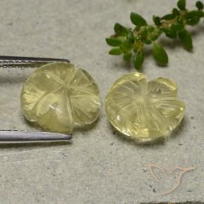 Gemme di Quarzo Giallo medio naturale da 7.61 ct, Taglio a fiore, Trasparente