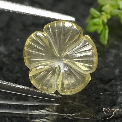 4.12ct Naturale Giallo medio Quarzo, Taglio a fiore, Trasparente