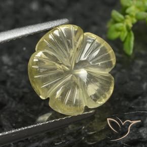 Quarzo Giallo medio naturale da 4.12 ct, Taglio a fiore, Trasparente