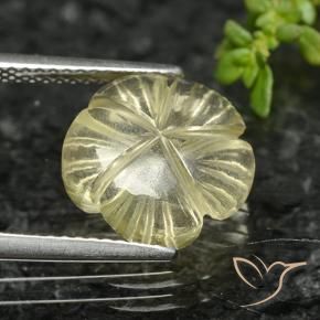 Quarzo Giallo medio naturale da 4.12 ct, Taglio a fiore, Trasparente