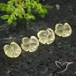 Gemme di Quarzo Giallo crema pallido naturale da 5.12 ct, Taglio a fiore, Trasparente