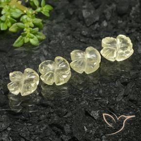 Gemme di Quarzo Giallo crema pallido naturale da 4.19 ct, Taglio a fiore, Trasparente