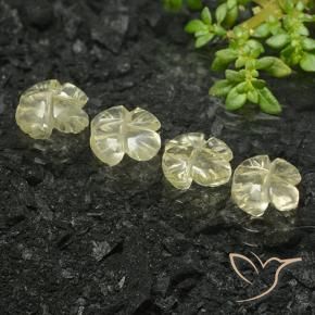 Gemme di Quarzo Giallo crema pallido naturale da 4.19 ct, Taglio a fiore, Trasparente