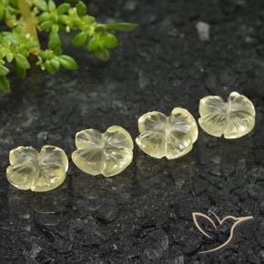 Gemme di Quarzo Giallo medio naturale da 4.78 ct, Taglio a fiore, Trasparente