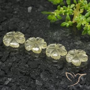 Gemme di Quarzo Giallo medio naturale da 4.51 ct, Taglio a fiore, Trasparente