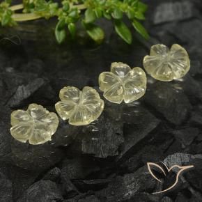 Gemme di Quarzo Giallo crema pallido naturale da 5.06 ct, Taglio a fiore, Trasparente