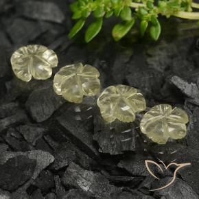 Gemme di Quarzo Giallo crema pallido naturale da 5.06 ct, Taglio a fiore, Trasparente