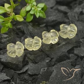 Gemme di Quarzo Giallo pallido naturale da 2.59 ct, Taglio a fiore, Trasparente
