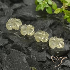 Gemme di Quarzo Giallo pallido naturale da 2.59 ct, Taglio a fiore, Trasparente
