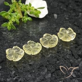 Gemme di Quarzo Giallo crema pallido naturale da 6.95 ct, Taglio a fiore, Trasparente