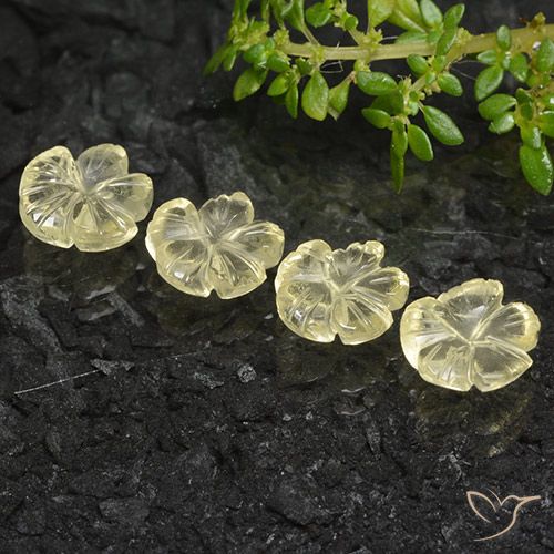 5.99ctw Naturale Giallo medio Quarzo, Taglio a fiore, Trasparente