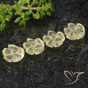 Gemme di Quarzo Giallo medio naturale da 5.99 ct, Taglio a fiore, Trasparente
