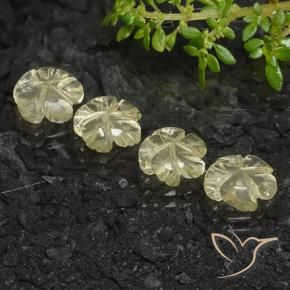 Gemme di Quarzo Giallo medio naturale da 5.99 ct, Taglio a fiore, Trasparente