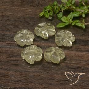 Gemme di Quarzo Giallo crema pallido naturale da 5.70 ct, Taglio a fiore, Trasparente