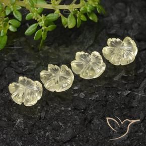 Gemme di Quarzo Giallo medio-chiaro naturale da 3.66 ct, Taglio a fiore, Trasparente