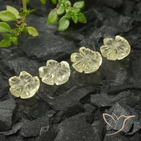 Gemme di Quarzo Giallo medio naturale da 4.37 ct, Taglio a fiore, Trasparente