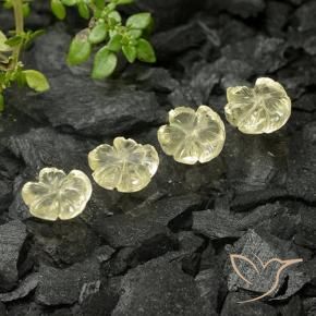 Gemme di Quarzo Giallo medio naturale da 4.19 ct, Taglio a fiore, Trasparente