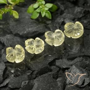 Gemme di Quarzo Giallo crema pallido naturale da 4.36 ct, Taglio a fiore, Trasparente