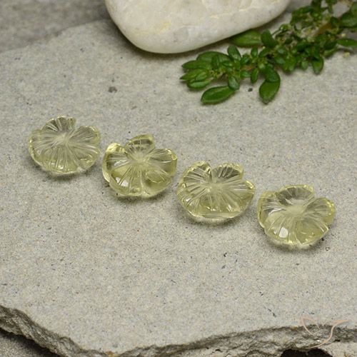 9.06ctw Naturale Giallo crema pallido Quarzo, Taglio a fiore, Trasparente