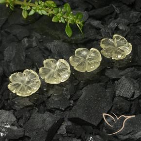 Gemme di Quarzo Giallo medio naturale da 8.95 ct, Taglio a fiore, Trasparente