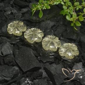 Gemme di Quarzo Giallo medio naturale da 8.95 ct, Taglio a fiore, Trasparente