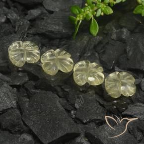 Gemme di Quarzo Giallo crema pallido naturale da 4.70 ct, Taglio a fiore, Trasparente