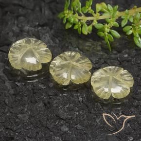 Gemme di Quarzo Giallo medio-chiaro naturale da 10.19 ct, Taglio a fiore, Trasparente