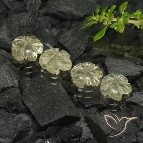Gemme di Quarzo Giallo pallido naturale da 4.30 ct, Taglio a fiore, Trasparente