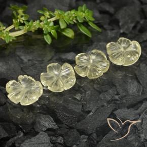 Gemme di Quarzo Giallo medio naturale da 6.50 ct, Taglio a fiore, Trasparente