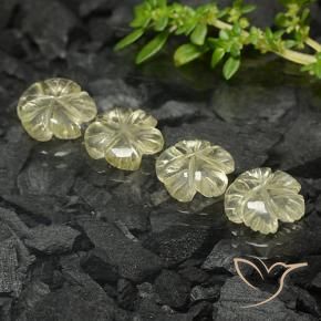 Gemme di Quarzo Giallo medio naturale da 6.50 ct, Taglio a fiore, Trasparente