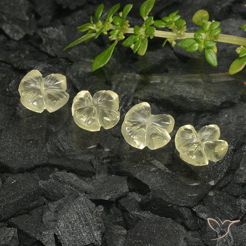 3.36ctw Naturale Giallo pallido Quarzo, Taglio a fiore, Trasparente
